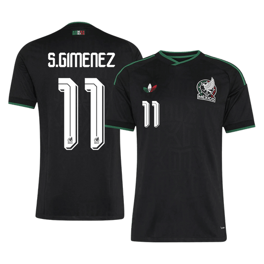 Versão do Jogador S.GIMENEZ #11 México Terceira Copa do Mundo Futebol Camisas 2026 Preto