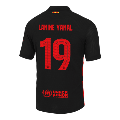 LAMINE YAMAL #19 Barcelona Camisola Jogador Logótipo do Spotify da UCL sem texto