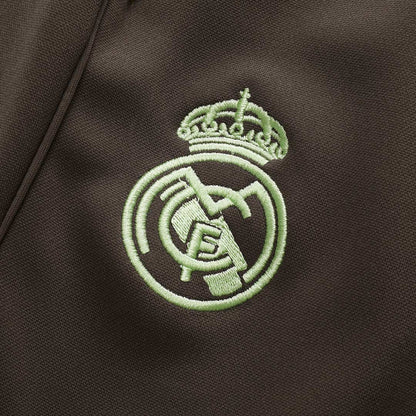 Real Madrid Zíper Moletom Conjunto (Top+Calças) 2025/26 Verde