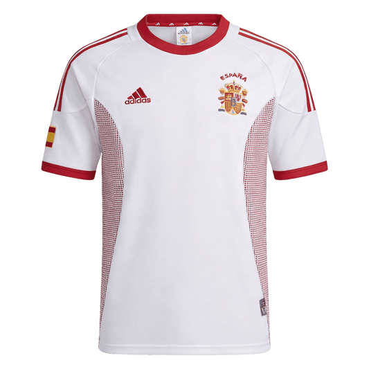 Retrô Spain Fora Copa do Mundo Camisa 2002 Branco