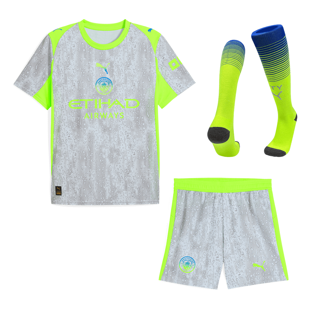 Manchester City 
 Fora Terceira Camisa Conjunto(Camisa+Calções+Meias) 2025/26