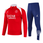 PSG Infantil Zíper Moletom Conjunto (Top+Pants) 2025/26 Vermelho