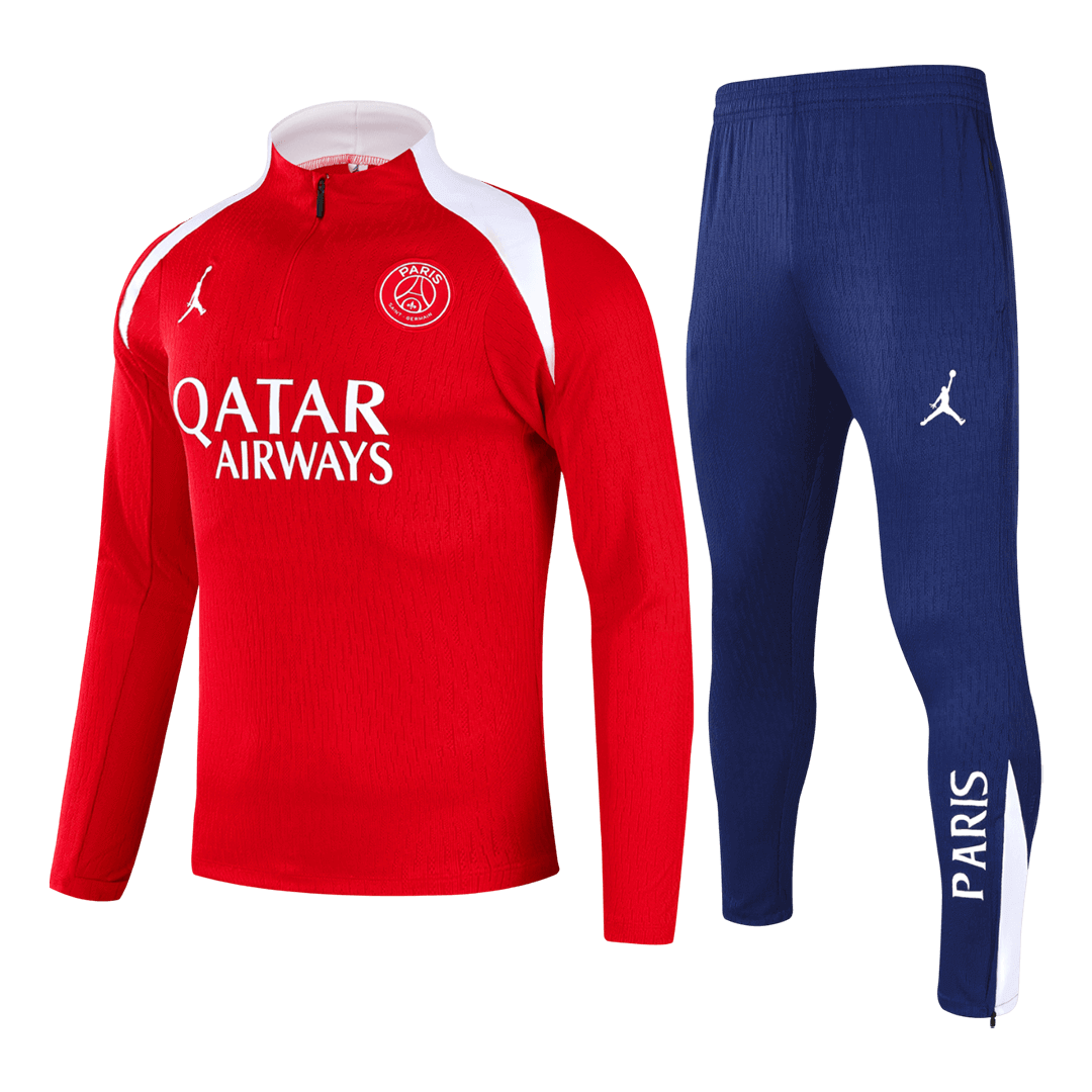 PSG Infantil Zíper Moletom Conjunto (Top+Pants) 2025/26 Vermelho camisola de futebol
