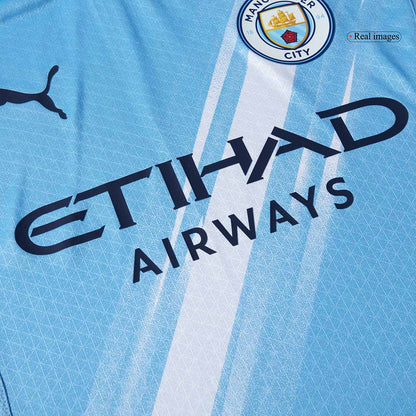 Jogador REIJNDERS #4 Manchester City Casa Futebol Camisas 2025/26 Azul
