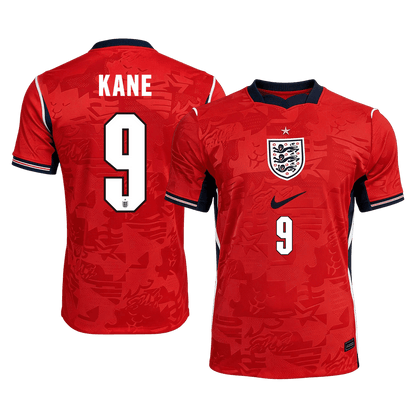 Versão do Jogador KANE #9 Inglaterra Fora Copa do Mundo Futebol Camisas 2026 Vermelho