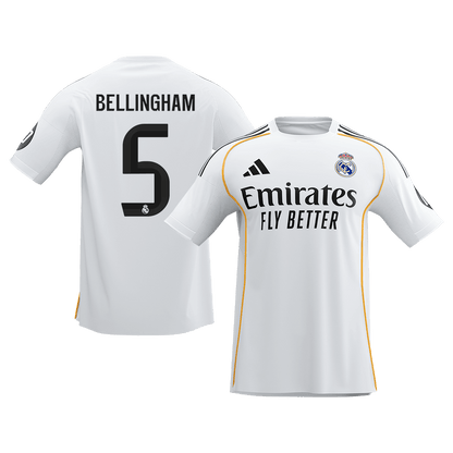 【Super Qualidade】BELLINGHAM #5 Real Madrid
 Casa Futebol Camisa 2025/26 Branco camisola de futebol