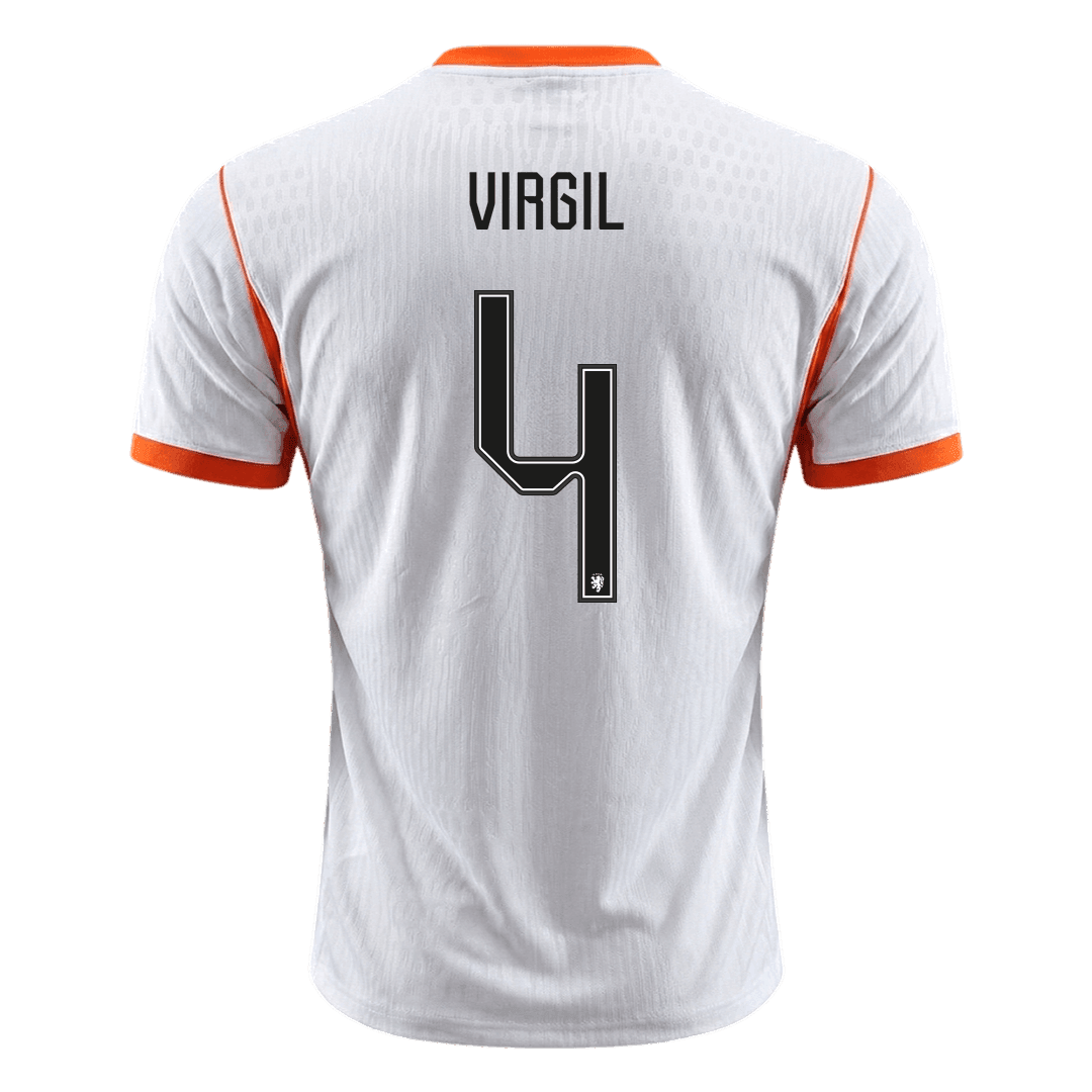 Versão do Jogador VIRGIL #4 Países Baixos Fora Copa do Mundo Futebol Camisas 2026 Branco