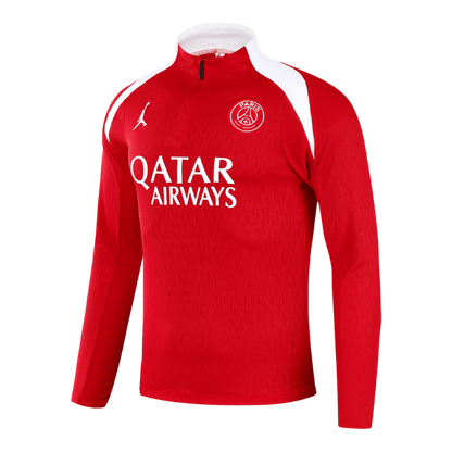 PSG Zíper Moletom Conjunto (Top+Calças) 2025/26 Vermelho