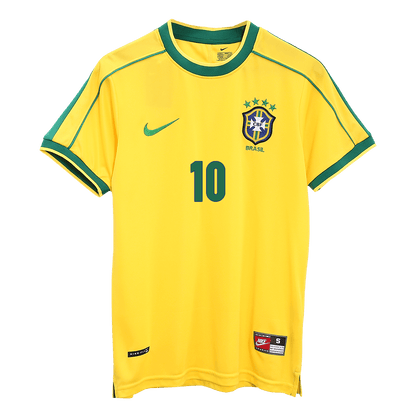 RIVALDO #10 Brasil Camisola Retro Casa 1998 - Copa do Mundo