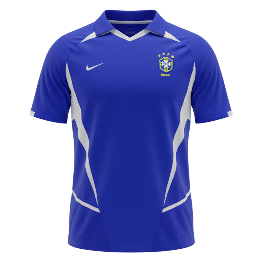 Retrô Brazil Fora Camisa 2002 Azul camisola de futebol 2025/26