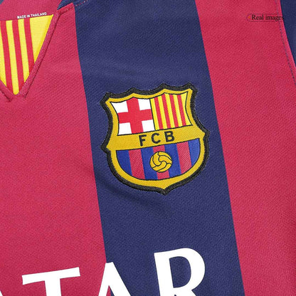 MESSI #10 Barcelona Camisola Retro Casa Manga Comprida 2014/15