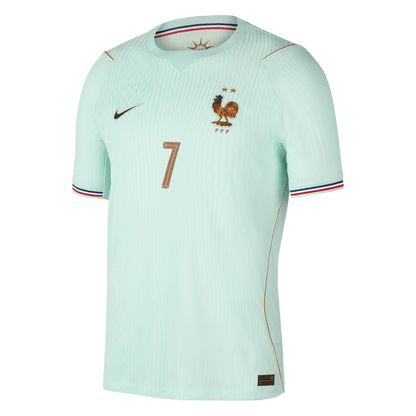 Versão do Jogador DEMBELE #7 França Fora Copa do Mundo Futebol Camisas 2026 Verde
