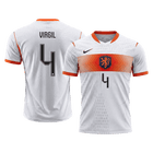 Versão do Jogador VIRGIL #4 Países Baixos Fora Copa do Mundo Futebol Camisas 2026 Branco