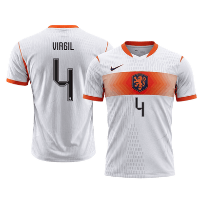 Versão do Jogador VIRGIL #4 Países Baixos Fora Copa do Mundo Futebol Camisas 2026 Branco