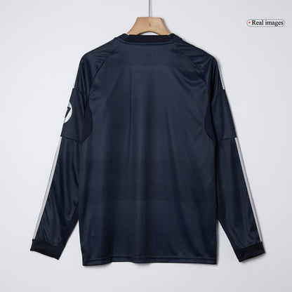 Real Madrid Fora Manga Longa Futebol Camisa 2025/26 Azul&Marinho