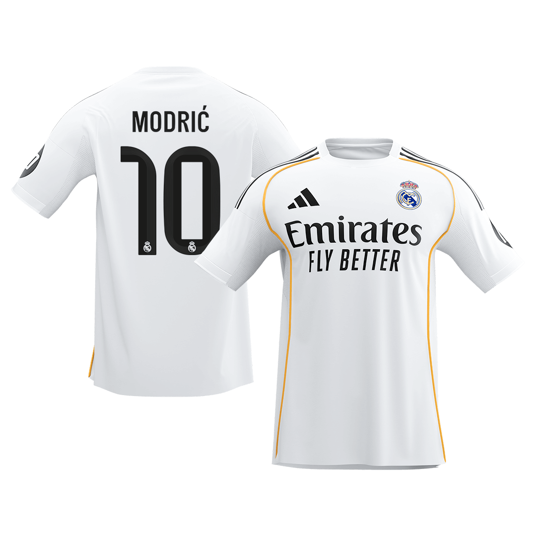 【Super Qualidade】MODRIĆ #10 Real Madrid
 Casa Futebol Camisa 2025/26 Branco camisola de futebol