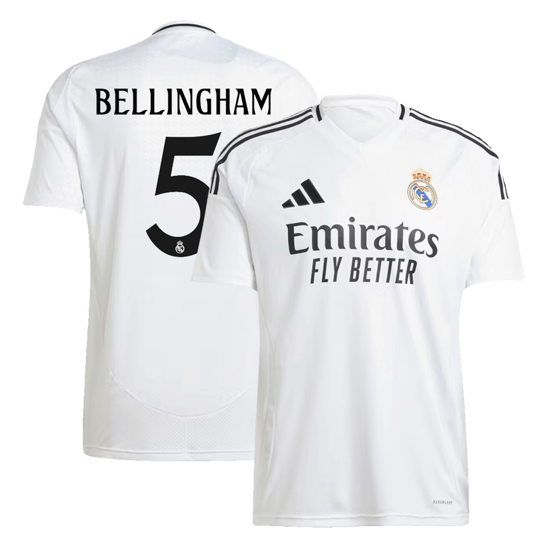 Camisa de Futebol Real Madrid BELLINGHAM #5 Home 2024/25 camisola de futebol