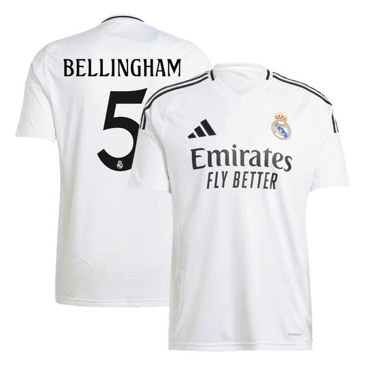 Camisa de Futebol Real Madrid BELLINGHAM #5 Home 2024/25 camisola de futebol