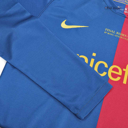 A.INIESTA #8 Barcelona Retro Casa Camisola de manga comprida 2008/09 - Final da UCL