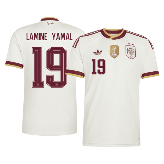 LAMINE YAMAL #19 Spain Fora Copa do Mundo Camisa 2026 Branco