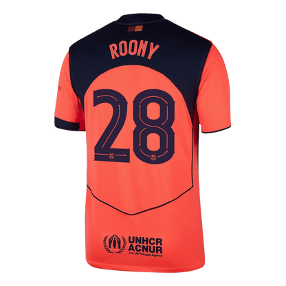 ROONY #28 Barcelona Fora Terceira Camisa 2025/26 Laranja