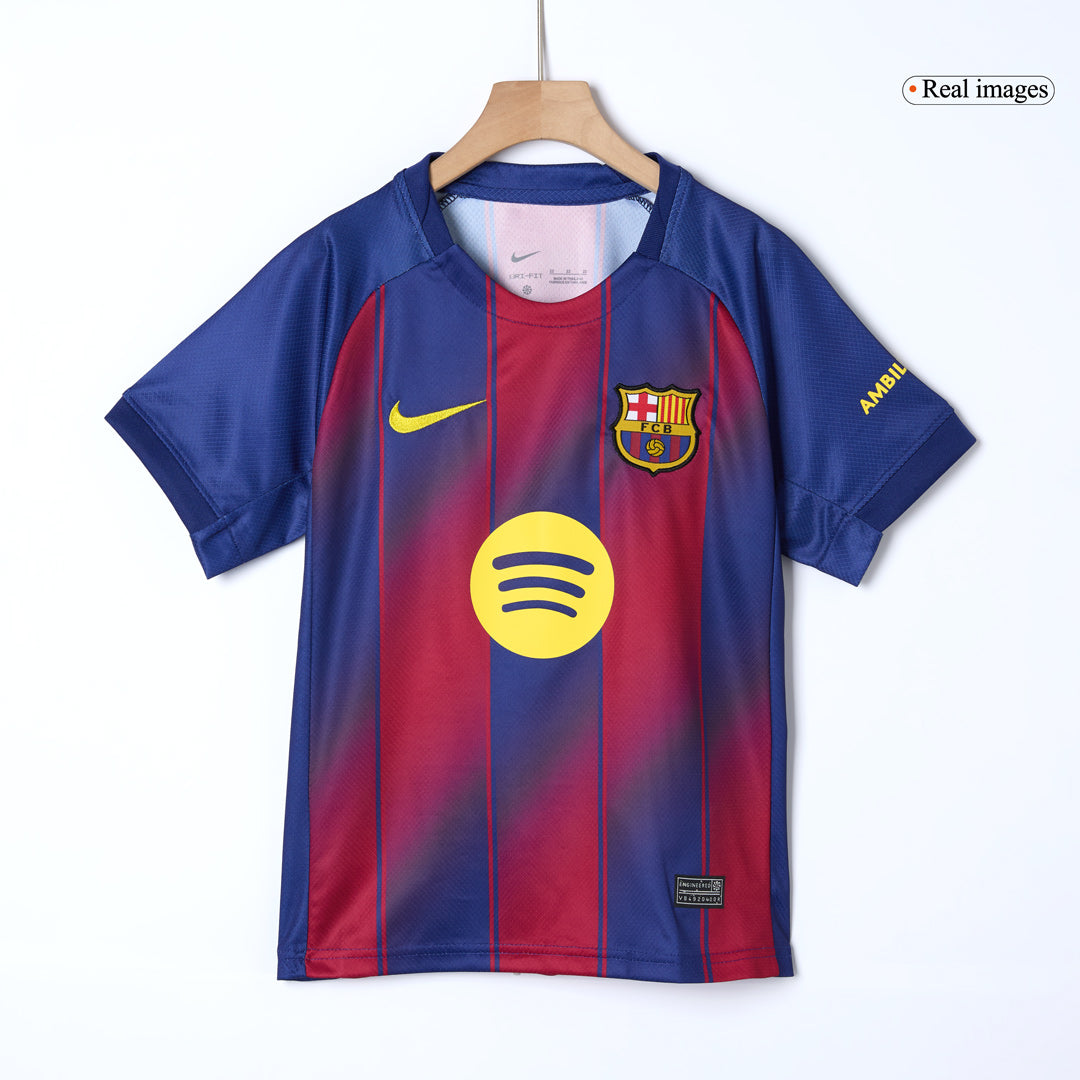 Barcelona Conjunto Infantil Casa 2025/26 Vermelho-Azul