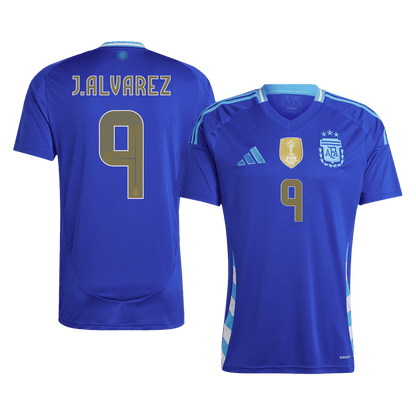 J.ALVAREZ #9 Argentina Camisola de Futebol Away Camisola Personalizada 2025/26
