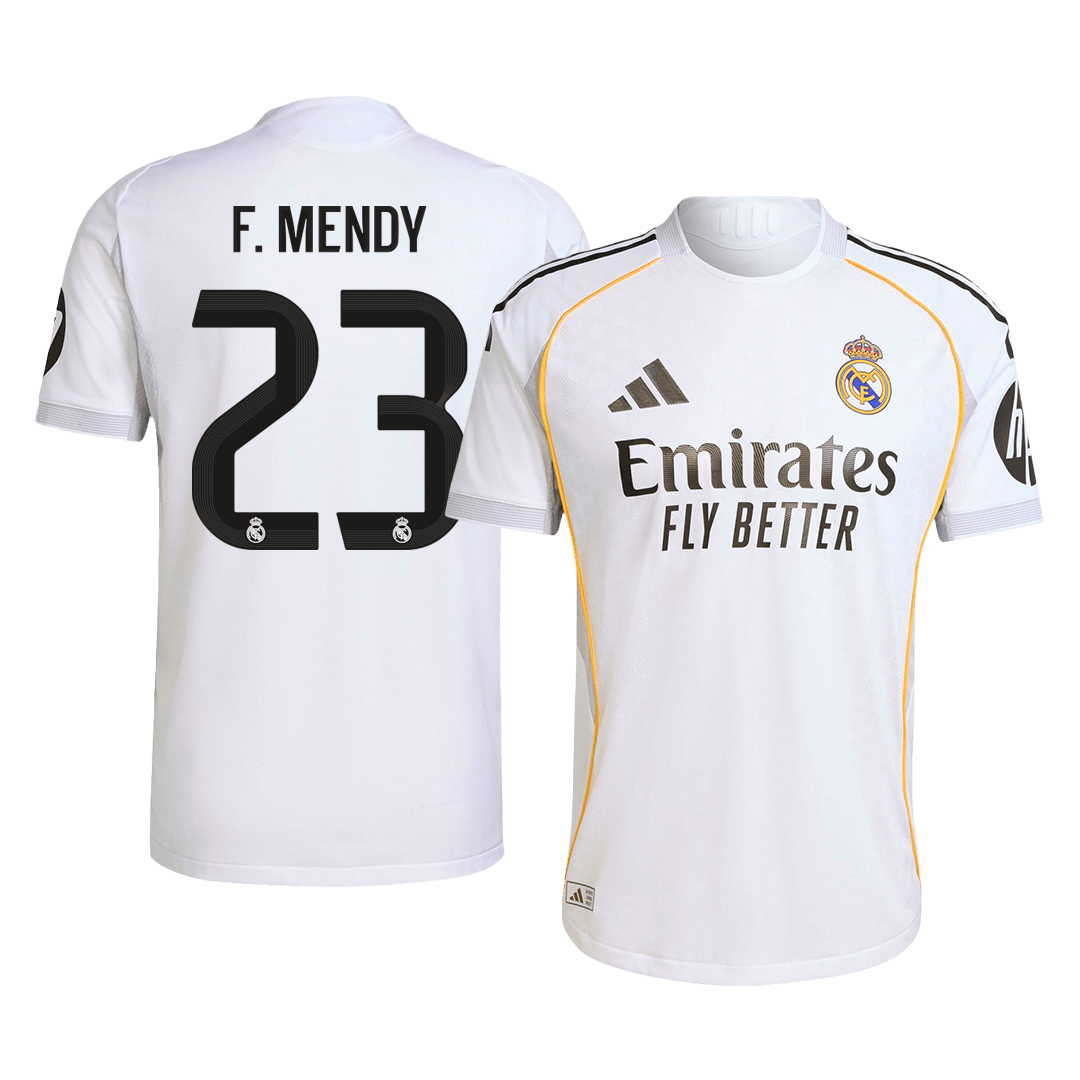 Jogador F.MENDY #23 Real Madrid Casa Futebol Camisas 2025/26 Branco camisola de futebol