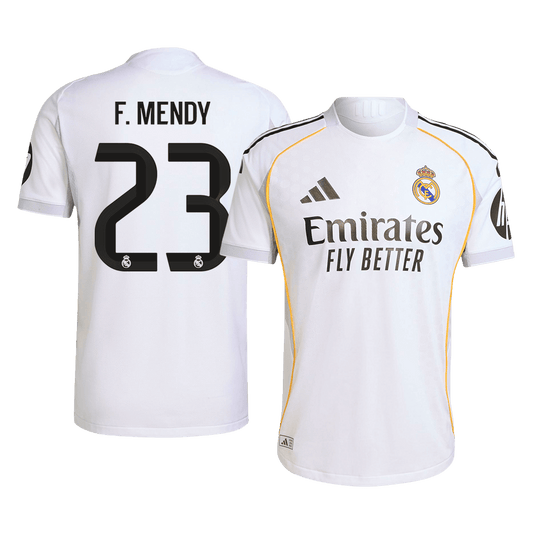 Jogador F.MENDY #23 Real Madrid Casa Futebol Camisas 2025/26 Branco camisola de futebol