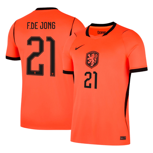 F.DE JONG #21 Países Baixos Casa Copa do Mundo Camisa 2026 Laranja