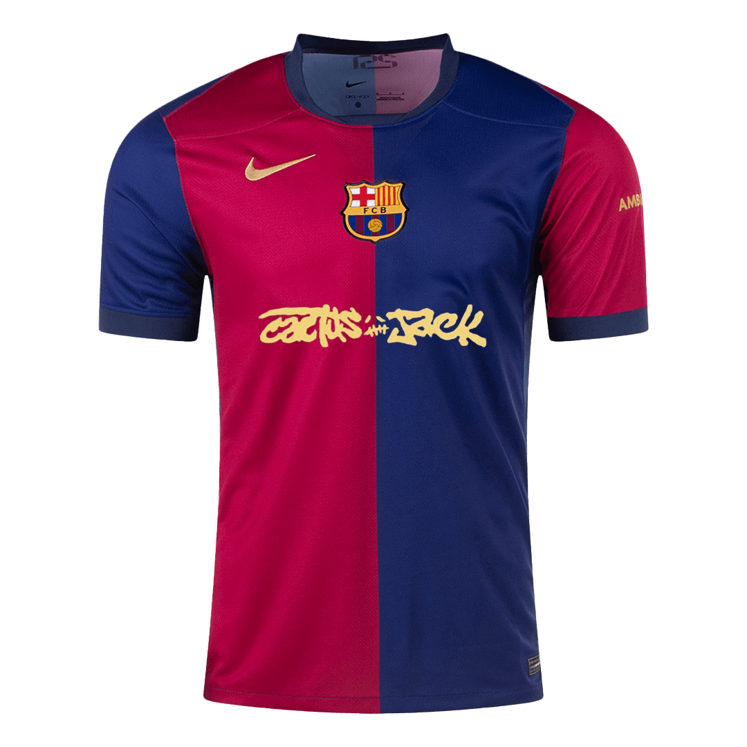Camisola de futebol personalizada Barcelona vs Travis Scott, camisola principal 2025/26
