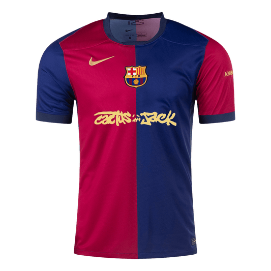 Camisola de futebol personalizada Barcelona vs Travis Scott, camisola principal 2025/26
