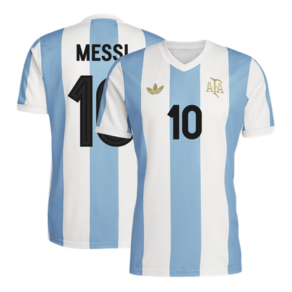 Camisola de futebol MESSI #10 Argentina personalizada 50th aniversário 2025/26