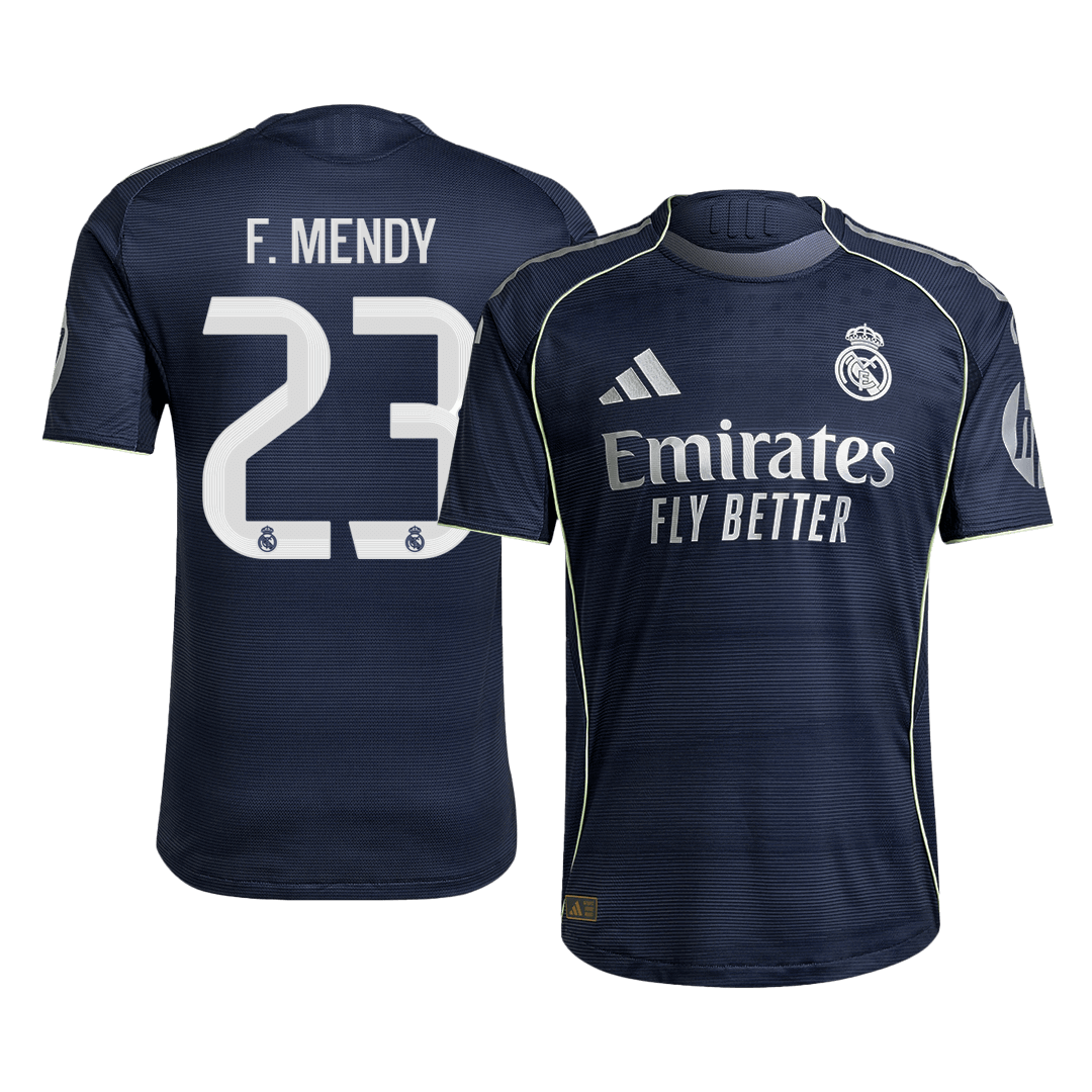 Jogador F.MENDY #23 Real Madrid Fora Futebol Camisas 2025/26 Marinha camisola de futebol