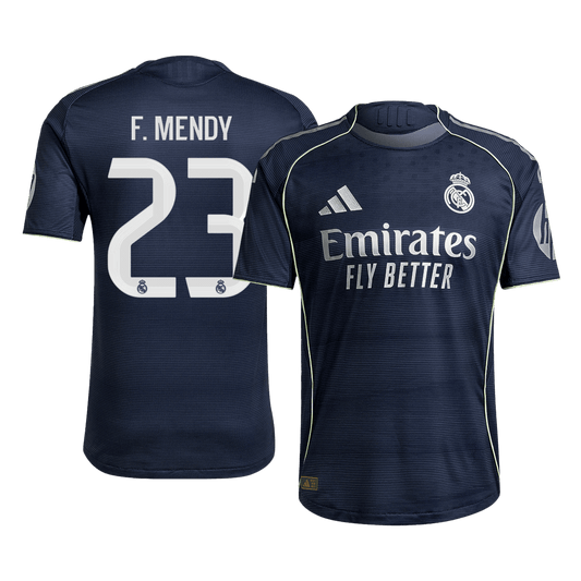 Jogador F.MENDY #23 Real Madrid Fora Futebol Camisas 2025/26 Marinha camisola de futebol