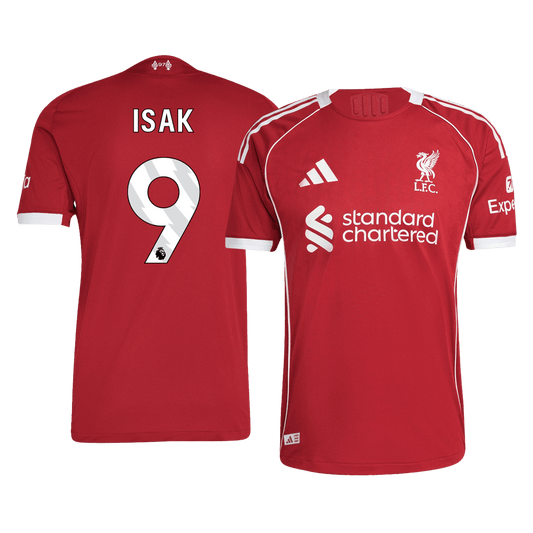 Jogador ISAK #9 Liverpool Casa Futebol Camisas 2025/26 Vermelho camisola de futebol