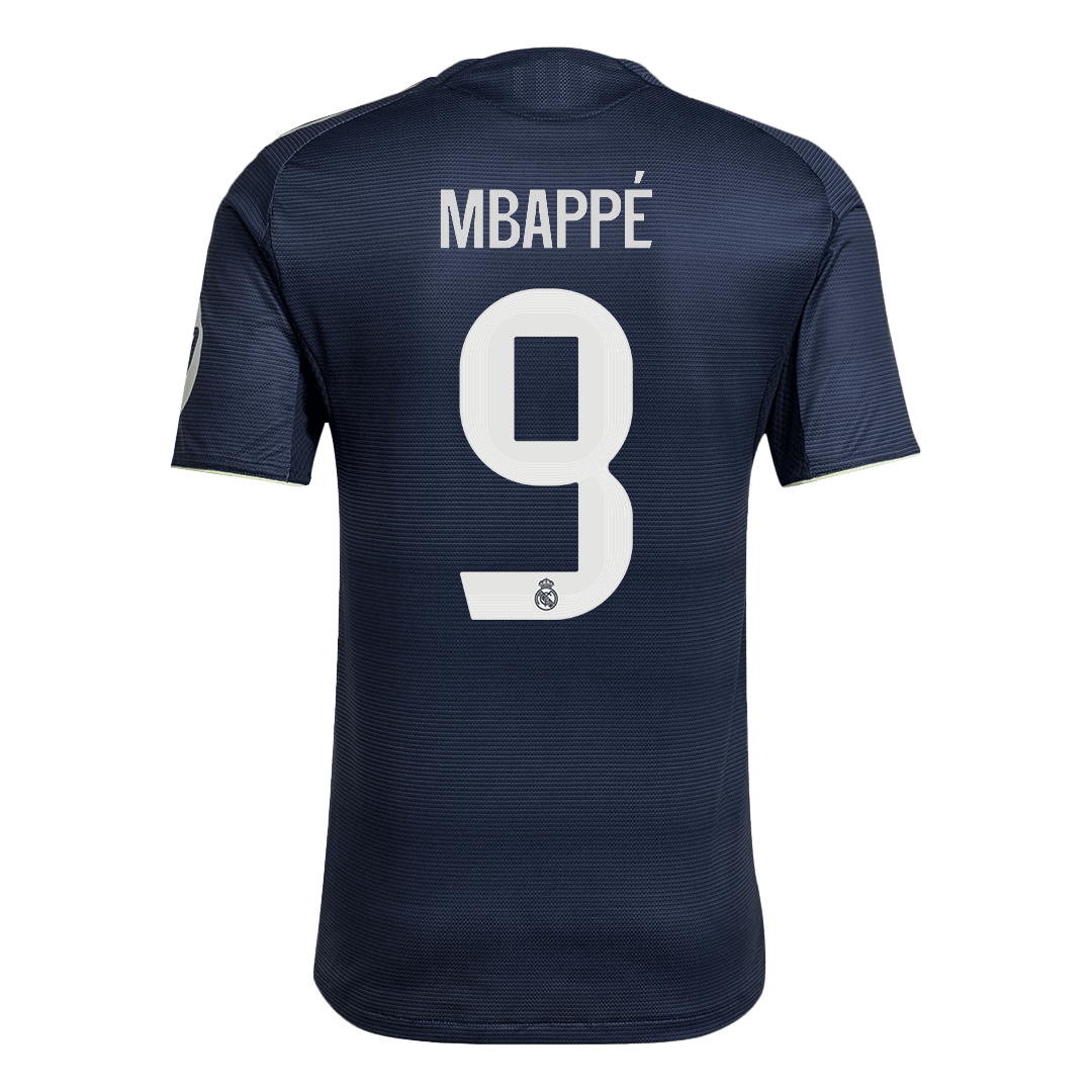Jogador MBAPPÉ #9 Real Madrid Fora Futebol Camisas 2025/26 Marinha