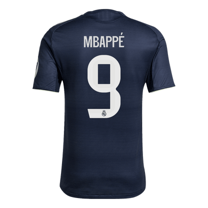 Jogador MBAPPÉ #9 Real Madrid Fora Futebol Camisas 2025/26 Marinha