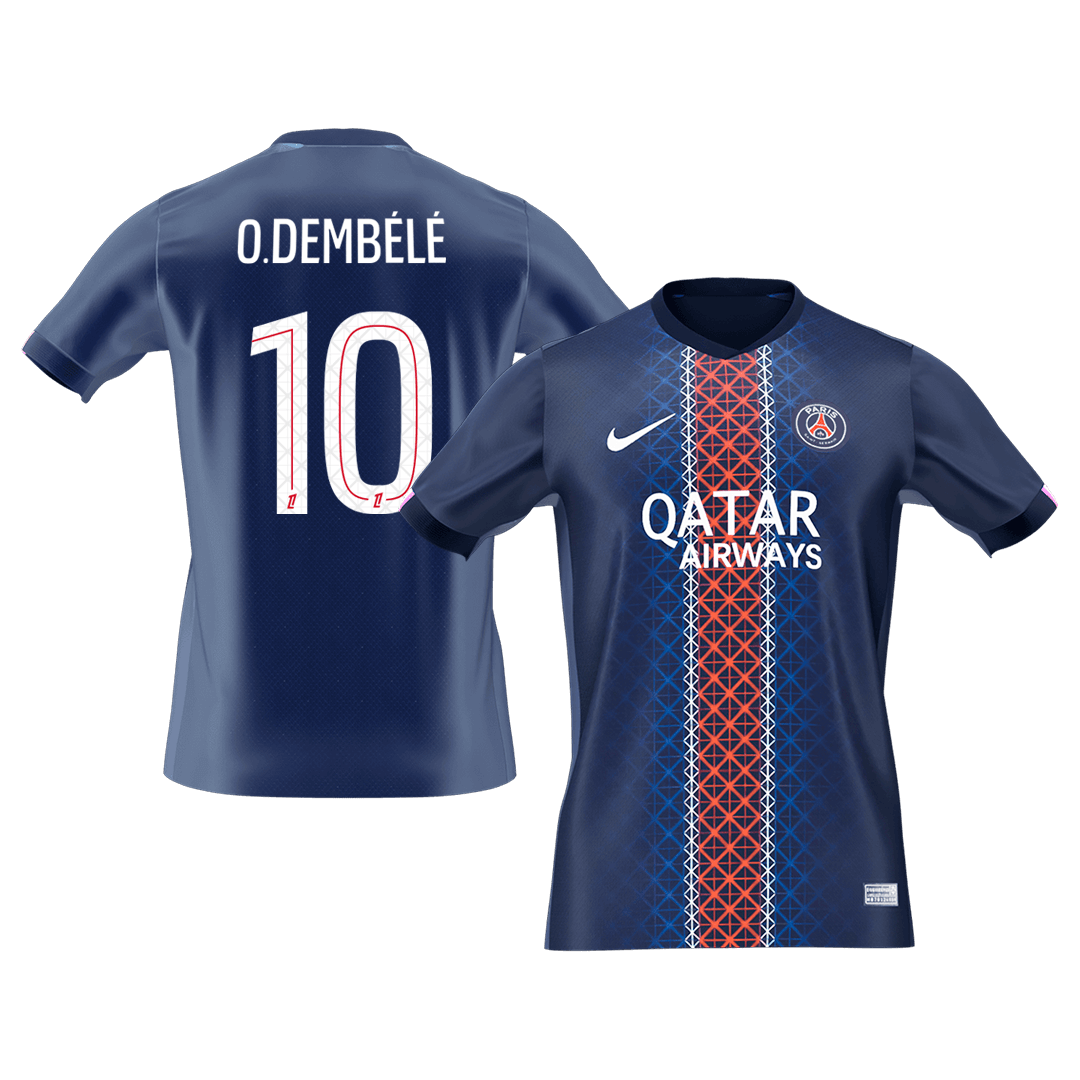 O.DEMBÉLÉ #10 PSG Casa Futebol Camisas 2025/26 Marinha camisola de futebol