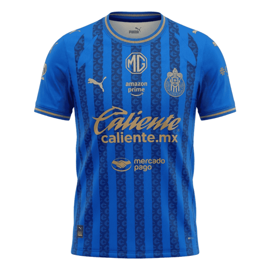 Versão do Jogador Chivas Terceira Futebol Camisas 2025/26 Azul camisola de futebol