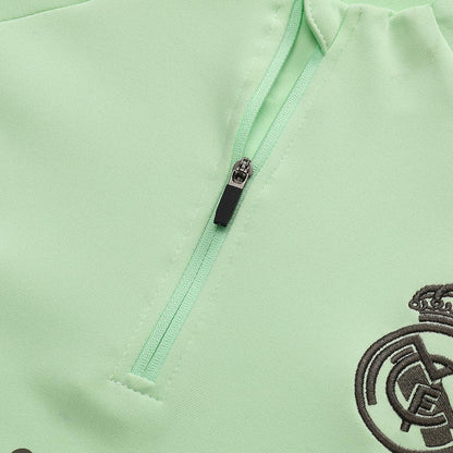 Real Madrid Zíper Moletom Conjunto (Top+Calças) 2025/26 Verde