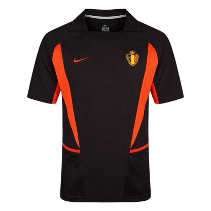 Retrô Belgium Fora Copa do Mundo Camisa 2002 Preto
