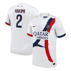 Jogador HAKIMI #2 PSG Fora Futebol Camisas 2025/26 Branco
