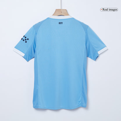 Jogador REIJNDERS #4 Manchester City Casa Futebol Camisas 2025/26 Azul