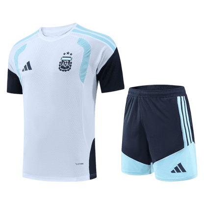 Versão Do Jogador Argentina Copa do Mundo Camisa Conjunto(Camisa+Calções) 2026 Branco