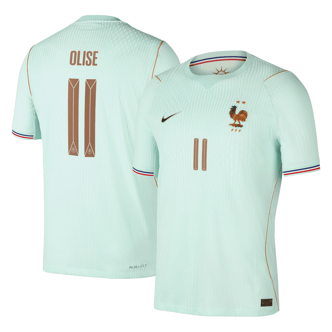 Versão do Jogador OLISE #11 França Fora Copa do Mundo Futebol Camisas 2026 Verde