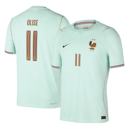 Versão do Jogador OLISE #11 França Fora Copa do Mundo Futebol Camisas 2026 Verde