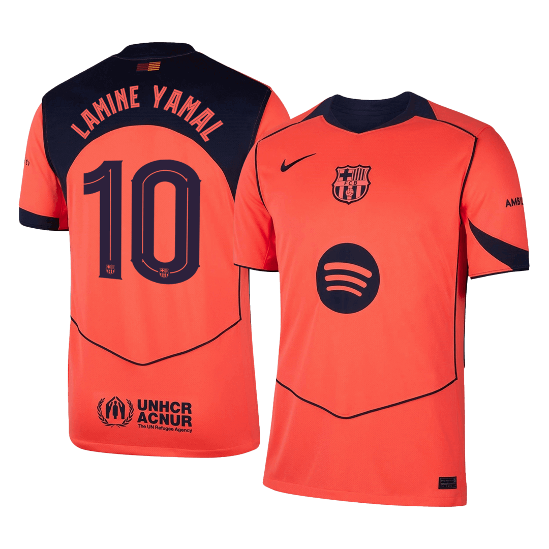 LAMINE YAMAL #10 Barcelona Fora Terceira Camisa 2025/26 UCL camisola de futebol
