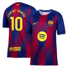 LAMINE YAMAL #10 Barcelona Casa Camisa 2025/26- Vermelho&Azul