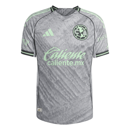 Versão do Jogador Club America Terceira Futebol Camisas 2025/26 Cinza camisola de futebol